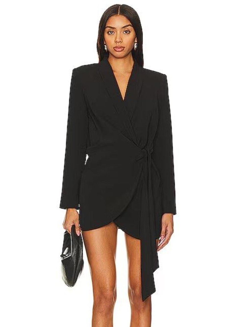Astr Black Wrap Blazer Mini Dress